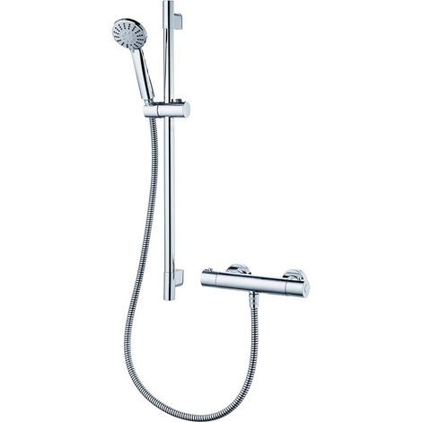 Ideal Standard - Ecotherm, Kit doccia con miscelatore termostatico, Set saliscendi doccia, Cromato (1/4)