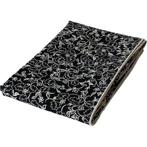 Nappe Déperlante Imprimé "Linette" 140x240cm Noir & Écru
