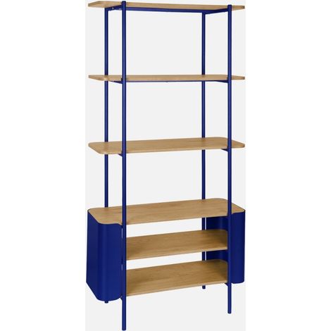 Libreria in metallo curvato e legno a 6 livelli (1/5)