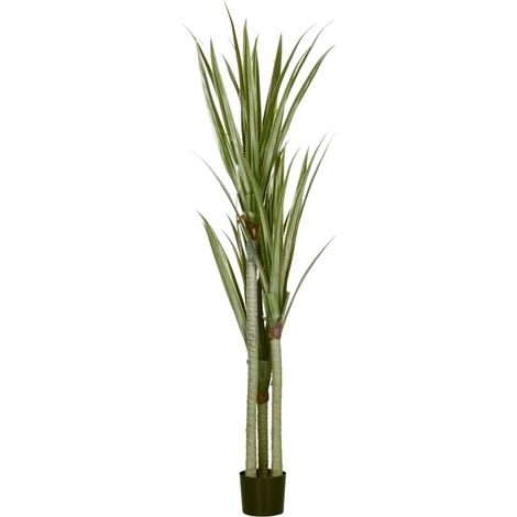 Yucca artificiale 190 cm con vaso, pianta decorativa in PE verde con 39 foglie, HOMVRA (1/5)
