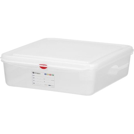 Contenitore per alimenti GN 1/1 con etichetta e coperchio 8 l 530x325x65 mm