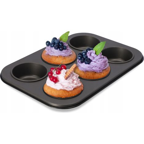 KADAX Muffinform, 27 x 19 Backblech, Antihaftbeschichtete Backform aus Blech, 6-er Muffinblech, Wied (1/5)