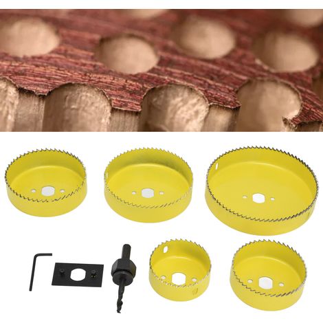 Jeu de 8 scies cloches rondes de 64 à 127 mm, adaptées au perçage de trous dans le liège, les panneaux en PVC et les panneaux en plastique. (1/5)