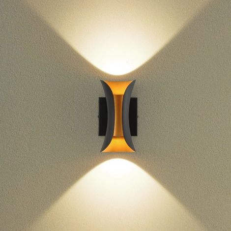Applique murale moderne d'intérieur/extérieur, 20 cm (7,9 pouces), IP65, noire, pour patio, porche, porte d'entrée. (1/5)