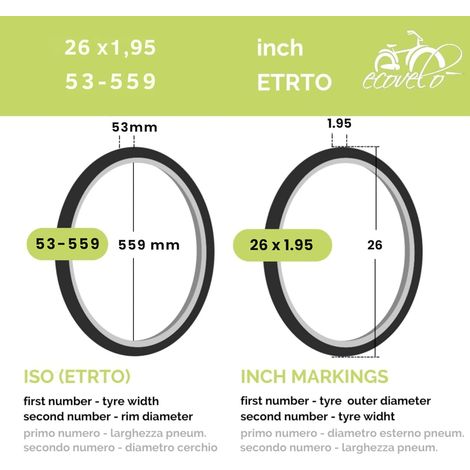 1 COPERTONE MTB 26x1.95 (53-559) + CAMERA D'ARIA PER BICICLETTA MOUNTAIN BIKE BICI MTB NERO TASSELLATO (1/5)