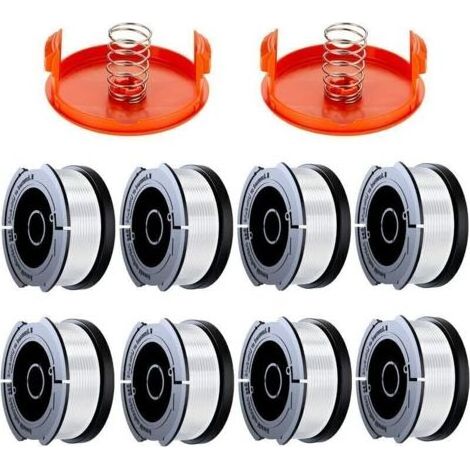 12 Pack Bobine Fil Coupe Bordure Black Et Decker Coupe Bordures, 0.2cm Bobine De Fil Debroussailleuse(8 Fil Coupe Bordure,2 Couvercle,2 Ressort).. (1/4)
