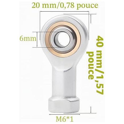 Rod End Bearing Rod End Caps Female Rod End Thread Ball End (M6) (1/4)