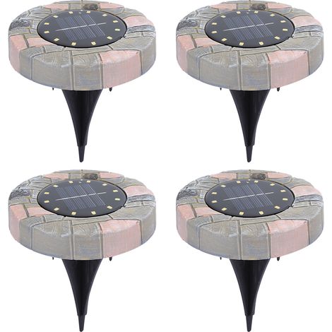 Lot 12 lampes solaires de jardin LED étanches avec piquet, éclairage enterré pour allée et paysage (1/5)