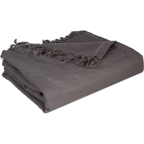 Copriletto in cotone grigio 230x250cm - Atmosphera créateur d'intérieur