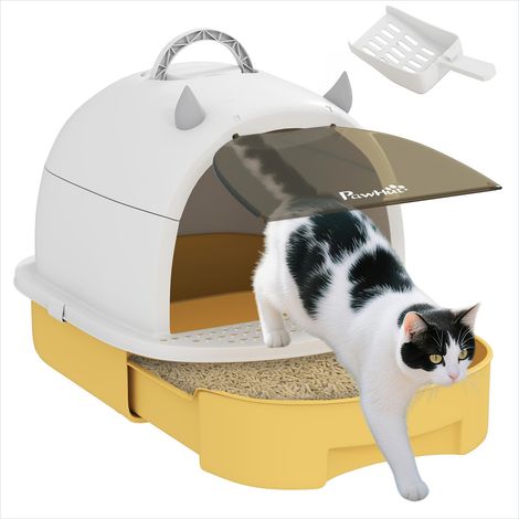 Bac à litière Caisse litière chat fermée avec filtre charbon (1/5)