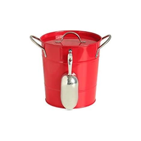 Bar à café créatif avec seau à glace en fer noir, équipement pour grands cafés et salons de thé avec seau à glace, rouge (1/3)
