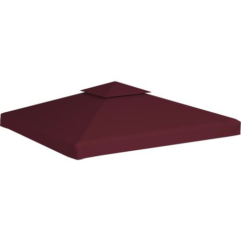Toile supérieure double de belvédère 310 g/m² 3x3 m Bordeaux