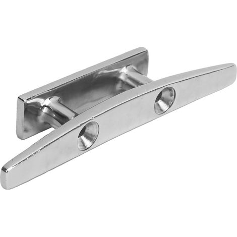 Flache, 15 cm lange Festmacherklampe mit niedrigem Profil, 2 Löcher, Seilhalter für Bootsdeck, Anker aus Edelstahl 316, Marinebeschlag (1/5)