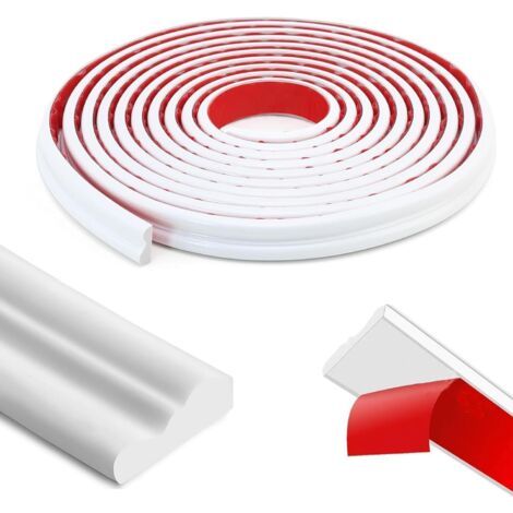 6,1 m x 40 mm - Bandes autocollantes - Décoration murale - Peel and Stick - En TPE - Bandes décoratives autocollantes blanches - Décoration d'intérieur sur le cadre du miroir de la porte d'armoire (1/5)