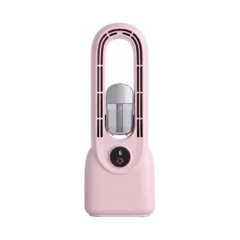 Ventilateur sans Pale avec Brumisateur USB Rechargeable, Humidificateur d'Air Portable pour Maison, Bureau et Dortoir, Version Rose-lsw