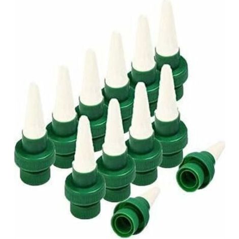 Lot de 12 pots de fleurs en céramique pour arrosage automatique des plantes avec goutte à goutte et pointes d'arrosage automatique pour fleurs, système d'arrosage intérieur extérieur (1/4)