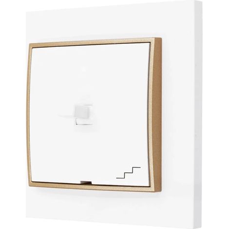 Interrupteur d'escalier, style américain, Karlik mini, blanc/doré (1/3)