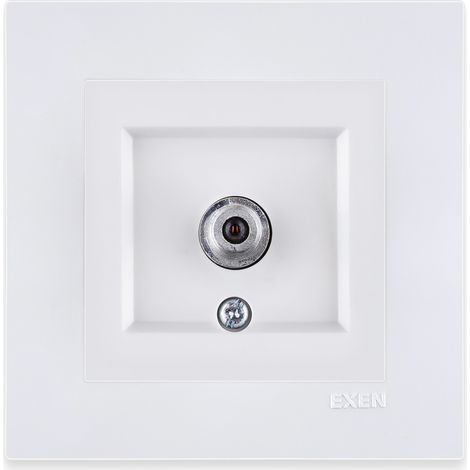 Prise SAT type F avec filtre blanc – ensemble complet avec plaque – 262/01E EXEN (1/3)