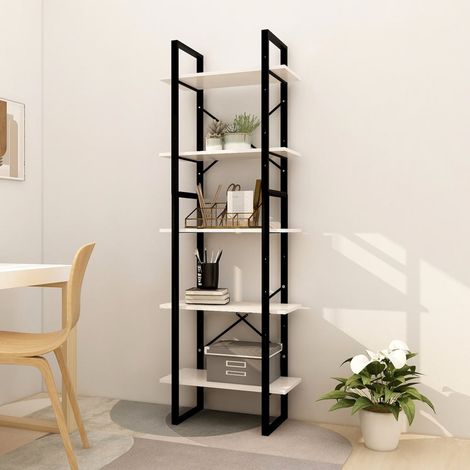 vidaXL Libreria a 5 Ripiani Bianca 60x30x175 cm in Legno di Pino (1/5)