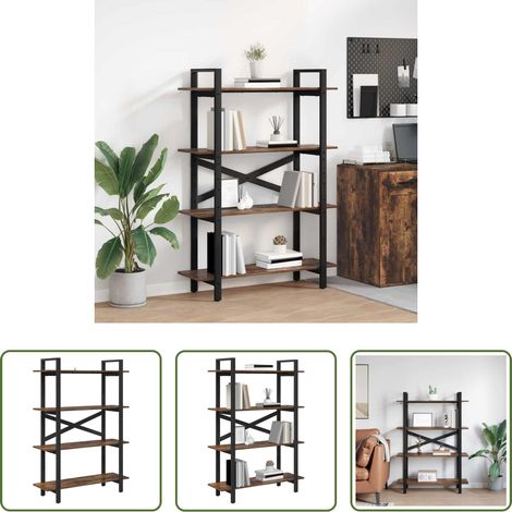 Étagère industrielle - Étagère Chêne fumé 100 x 33,5 x 140 cm Bois d'ingénierie (1/5)
