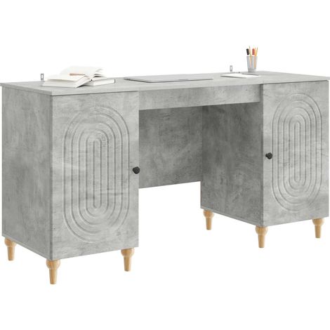 Maison Exclusive - Schreibtisch mit Tür Betongrau 142,5 x 50 x 75