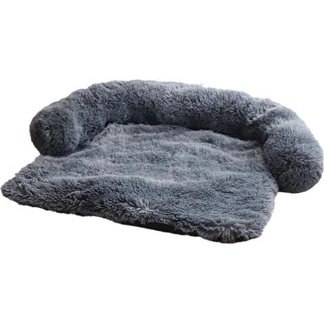 1. Weiches und flauschiges Katzenkissen, langes Plüschhundebett, Haustier-Schlafsofa, dunkelgraues Komfortgeschenk. (97 Zeichen)