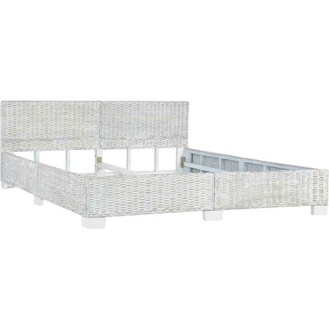 Maison Exclusive - Bett Grau Natur Rattan 180x200 cm
