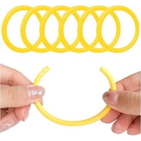 40x4mm Lot de 24 anneaux de rideau de douche, en plastique, en forme de C, adaptés à la plupart des rideaux de douche, jaunes (1/4)