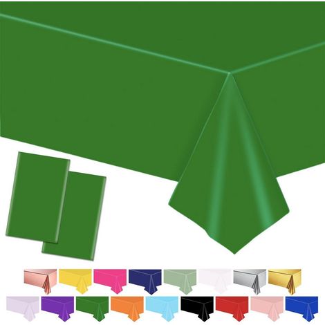 2er-Set grüne Tischdecken 137x274cm Kunststoff wasserdicht für Partys