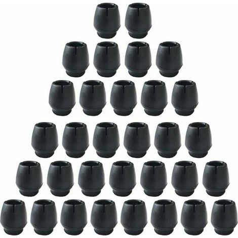 Protections antidérapantes en silicone pour pieds de chaise, 32 pièces, pour pieds de tabouret ronds, noires (12-16 mm)