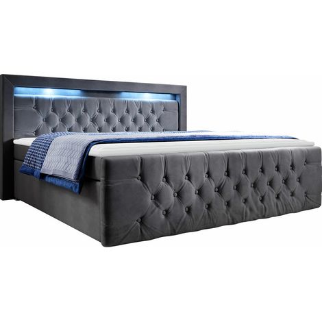 Cama continental Aura , Doble, Continental, 140x200, Tapiz, Somieres, 160x220x115cm, LED