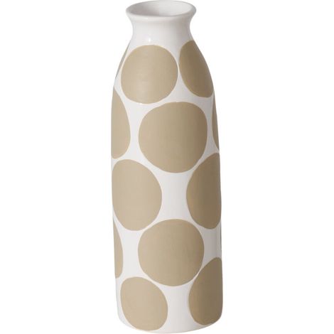 Keramikvase mit grafischem Muster PUNKTY, 28 cm.