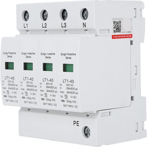 Dispositif de protection contre les surtensions, module d'arc blanc 4P LT140 40ka, appareils modulaires anti-foudre (1/5)