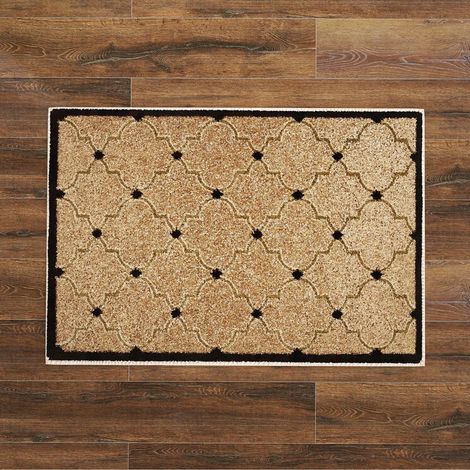 Tapis de bain à carreaux, absorbant, antidérapant, doux au toucher, paillasson de toilettes, tapis carré pour la maison - 40 x 60 cm (1/3)