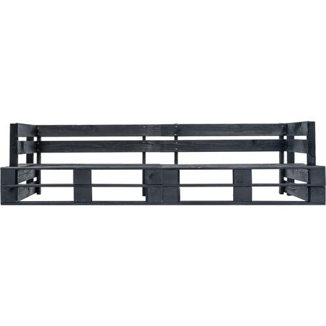 Maison Exclusive - Divano da Giardino a 2 Posti su Pallet Nero in Legno (1/3)