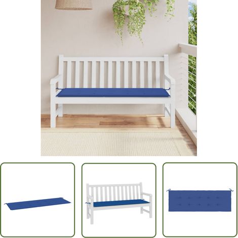 The Living Store Gartenbank-Auflage Königsblau 150x50x3 cm Oxford-Gewebe - Gartenbankauflage - Outdoorkissen - Sitzkissen - Balkondekoration - Terrasse (1/5)