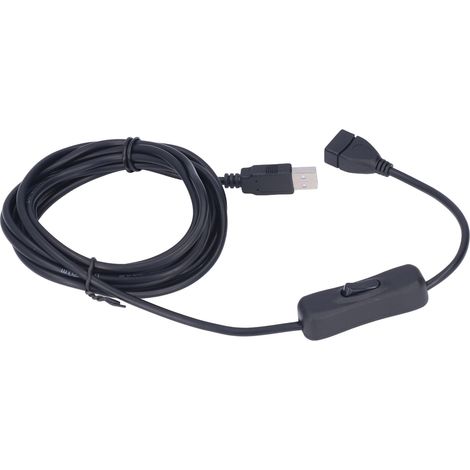 Câble rallonge USB avec interrupteur 304, prolongateur pour lampe LED USB, transfert données, 3m, PVC cuivre (1/5)