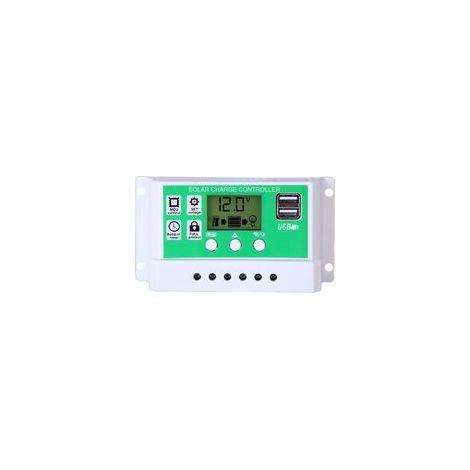 30A Contrôleur de Charge Régulateur Panneau Solaire pour batterie au plomb/lithium 12V/24V Contrôleur de charge intelligent avec écran LCD et double port USB,réglage de la minuterie marche/arrêt (1/5)