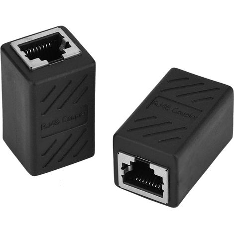 2PCS Coupleur RJ45 Femelle à Femelle, Connecteur d'Extension Ethernet LAN pour Réseau (1/5)