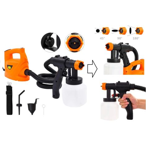 Station / Pistolet à peinture électrique 500W - 800 ml + tuyau d'air