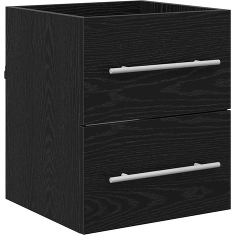 Mobiletto rettangolare pratico per lavabo da bagno 41 x 38,5 x 48 cm in legno composito nero 020052665