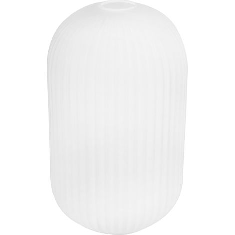 Abat-jour cylindrique blanc à riffle, hauteur 33 cm (1/4)