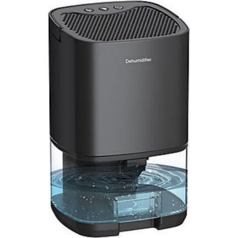 Déshumidificateur compact noir, déshumidification et prévention de l'humidité, adapté pour une superficie de 10-20 m², dimensions 15.2x13.5x25 cm (1/5)