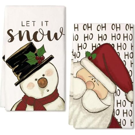 Decoration Noel Torchon Cuisine Lot Décoration de Noël Essuie Main Deco Interieur Maison Table Décorations Christmas Decorations Serviettes et Torchons à Vaisselle Kitchen Towels 40×60 Déco Cadeau (1/5)