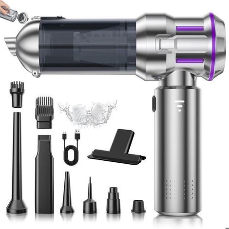 Aspirateur Voiture à main Sans Fil - 4 en 1 - Puissant 22000Pa - Autonomie 25 min - Capacité 200ml - Petit Aspirateur Main Portable (1/4)