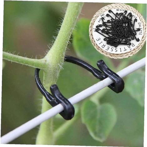 100 attaches pour plantes grimpantes de jardin, crochets de fixation pour serre, matériel agricole et de jardinage en plastique (1/5)