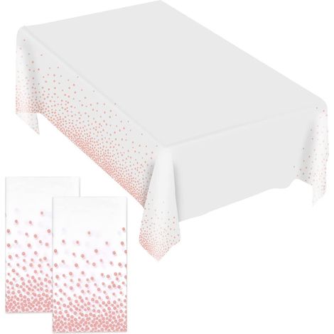 2pcs Nappe Pois Dors, Nappes De Fte, 137x274 Cm Rectangulaire Nappe, Couvre-tables Rutilisable, Nappe Impermable, Nappes En Plastique, Couverture (1/5)