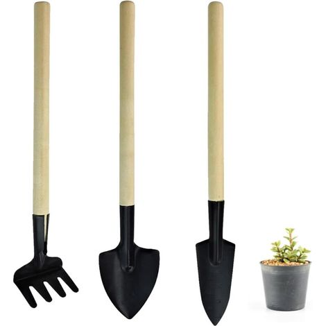 3er-Set Mini-Gartenwerkzeuge zum Auflockern von Erde und Umpflanzen von Topfpflanzen (1/5)