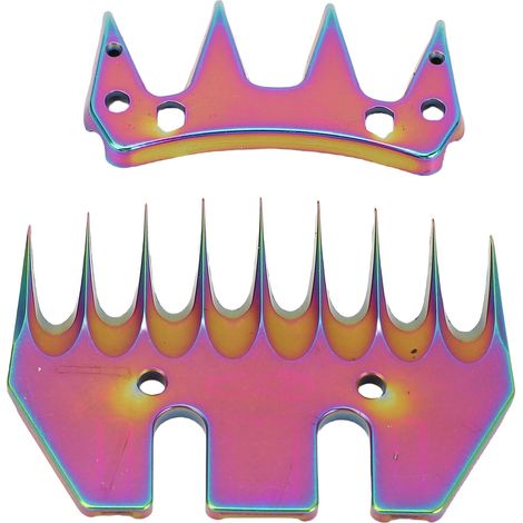 Cuchillas de repuesto para esquiladoras de ovejas, 9 dientes rectos, para esquiladoras eléctricas de alpacas, cortadoras de lana, de colores, con separación de 10 mm. (1/5)