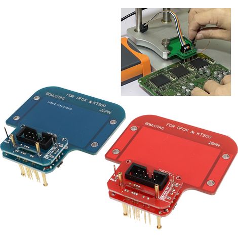 KT200 Steuergeräte-Programmiergerät für die Kfz-Reparatur, lötfreier BDM JTAG 26/20-Pin-Adapter, kompatibel mit Toyota, Lexus, KTAG, KESS V3 und DIMSPORT (Referenz: roter und blauer Stecker) (1/5)